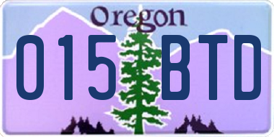 OR license plate 015BTD