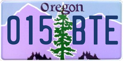OR license plate 015BTE