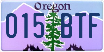 OR license plate 015BTF