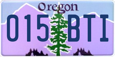 OR license plate 015BTI