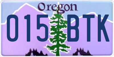 OR license plate 015BTK