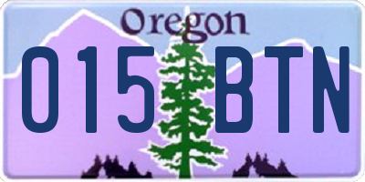 OR license plate 015BTN