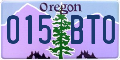 OR license plate 015BTO