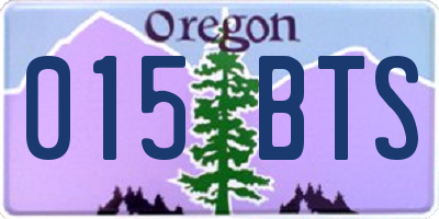 OR license plate 015BTS