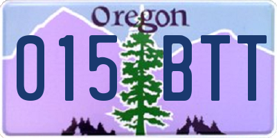 OR license plate 015BTT
