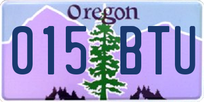 OR license plate 015BTU