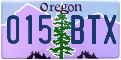 OR license plate 015BTX