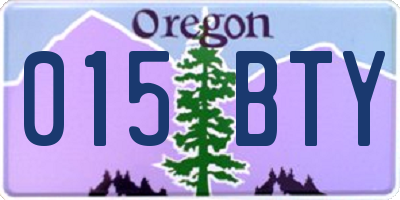 OR license plate 015BTY