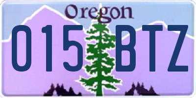 OR license plate 015BTZ
