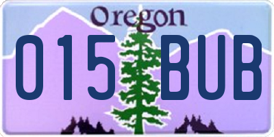 OR license plate 015BUB