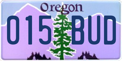 OR license plate 015BUD