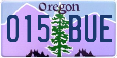 OR license plate 015BUE