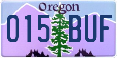 OR license plate 015BUF