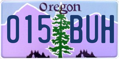 OR license plate 015BUH