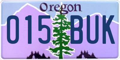 OR license plate 015BUK