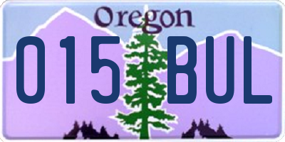 OR license plate 015BUL