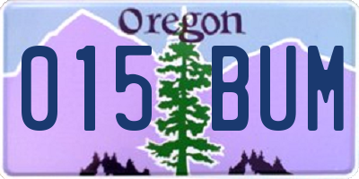 OR license plate 015BUM
