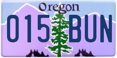 OR license plate 015BUN