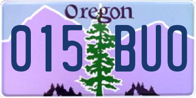 OR license plate 015BUO