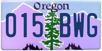 OR license plate 015BWG