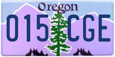 OR license plate 015CGE