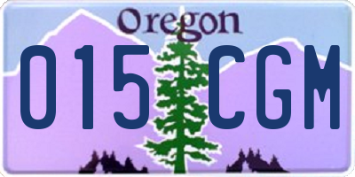 OR license plate 015CGM