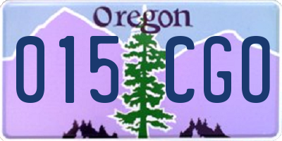 OR license plate 015CGO