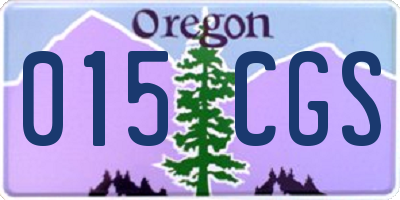 OR license plate 015CGS