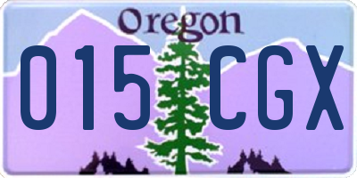 OR license plate 015CGX
