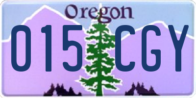 OR license plate 015CGY