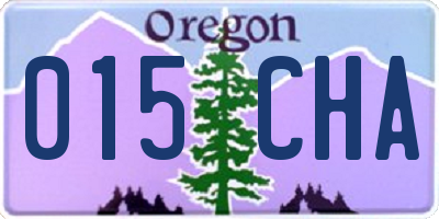 OR license plate 015CHA