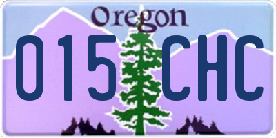 OR license plate 015CHC