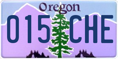 OR license plate 015CHE