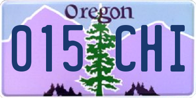 OR license plate 015CHI