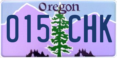 OR license plate 015CHK