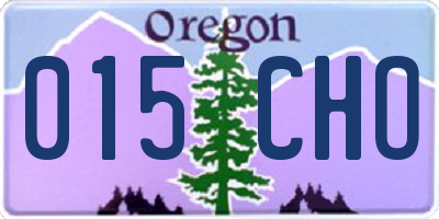OR license plate 015CHO