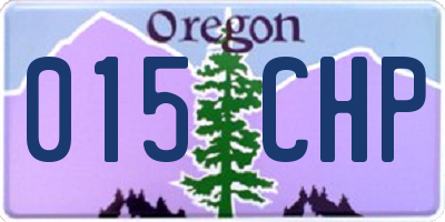 OR license plate 015CHP