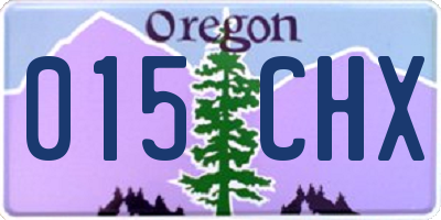 OR license plate 015CHX