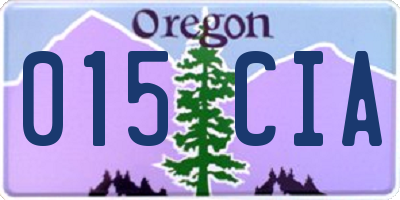OR license plate 015CIA