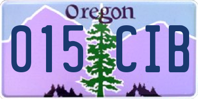 OR license plate 015CIB