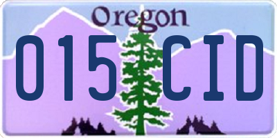 OR license plate 015CID