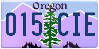 OR license plate 015CIE