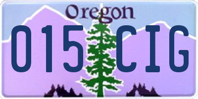 OR license plate 015CIG