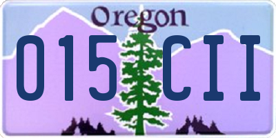 OR license plate 015CII
