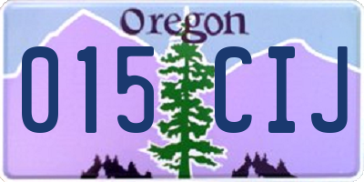 OR license plate 015CIJ