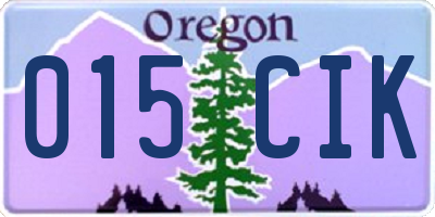 OR license plate 015CIK