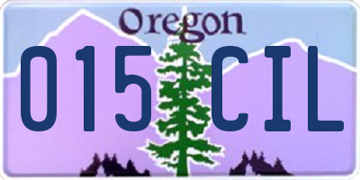 OR license plate 015CIL