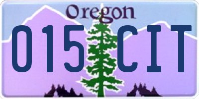 OR license plate 015CIT