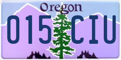 OR license plate 015CIU