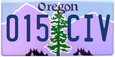 OR license plate 015CIV
